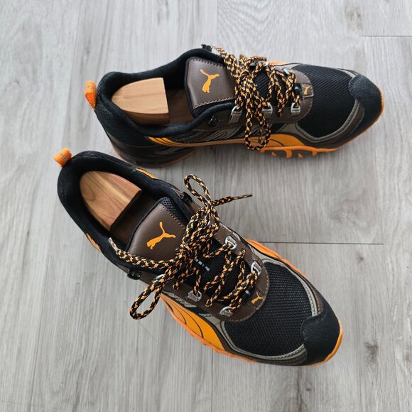 Puma | Fells Trail brown orange sporty low-top gorpcore sneakers | MENS 9 - Picture 3 of 10